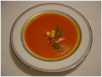 Velout� de Giraumon aux Crevettes  (j'aime beaucoup le faire)